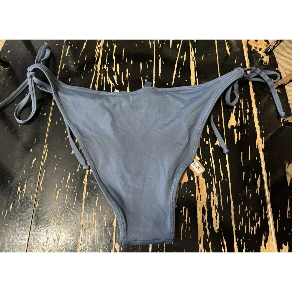 XL SKIMS Recycled Swim Dippy Tie Bottoms Denim Wash SW-TBM-0797